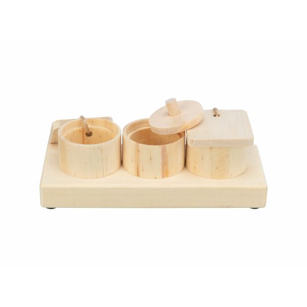 Brinquedo Dispensador de Recompensas para Animais de Estimação 2 em 1 Trixie Madeira 15 × 4,5 × 6 CM