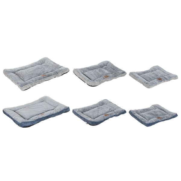 Cama para cães Home ESPRIT Azul Cinzento Cinzento claro 85 X 70 X 8 CM 2 Unidades