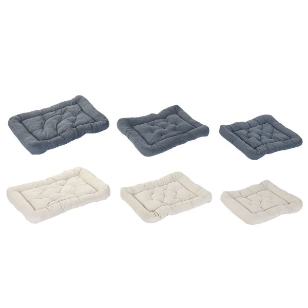 Cama para cães Home ESPRIT Bege Cinzento Creme Cinzento escuro 72 X 60 X 9 CM 2 Unidades